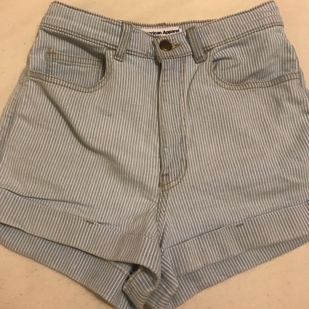 Size 26 American apparel light blue stripped